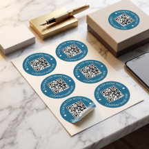 Código QR personalizado Vinilo redondo impermeable