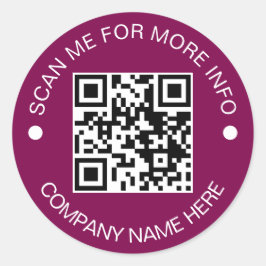 Pegatina Redonda Código QR Personalizado Vinilo Redondo Impermeable