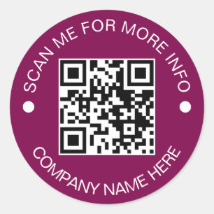 Pegatina Redonda Código QR Personalizado Vinilo Redondo Impermeable