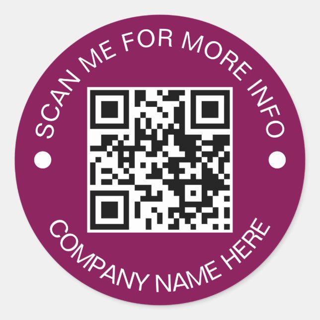 Pegatina Redonda Código QR Personalizado Vinilo Redondo Impermeable (Anverso)
