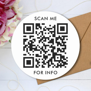 Pegatina Redonda Código QR personalizado Y Plantilla De Texto