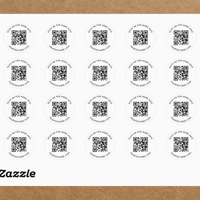 Pegatina Redonda Código QR personalizado y texto (Subido por el creador)