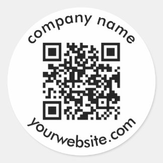 Pegatina Redonda código QR personalizado y texto añada su elegante