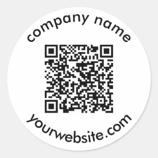 Pegatina Redonda código QR personalizado y texto añada su elegante 