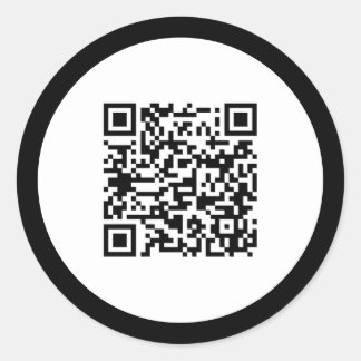 Pegatina Redonda Código QR sencillo Elegante cuadro negro profesion