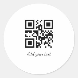 Pegatina Redonda código QR simple personalizado agregar el texto de