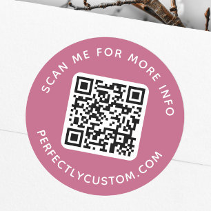 Pegatina Redonda código QR y mensaje de texto personalizado redondo