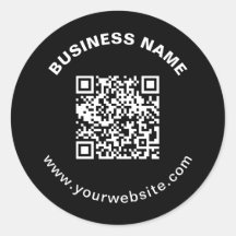 Código QR y nombre de la empresa con texto circula