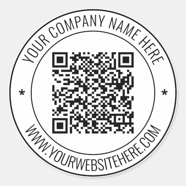 Pegatina Redonda Código QR y texto Personalizado profesional person (Anverso)