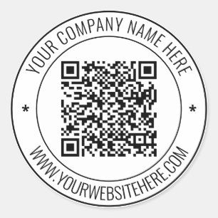 Pegatina Redonda Código QR y texto Personalizado profesional person