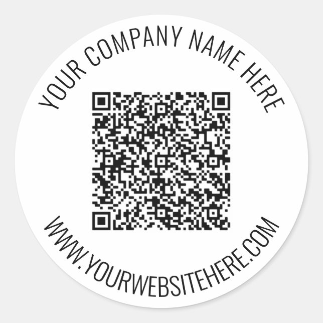 Pegatina Redonda Código QR y texto Personalizado profesional person (Anverso)