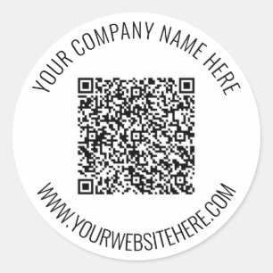 Pegatina Redonda Código QR y texto Personalizado profesional person