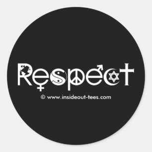 Pegatina Redonda Coexistir con Respeto - Paz Amabilidad y Toleranci