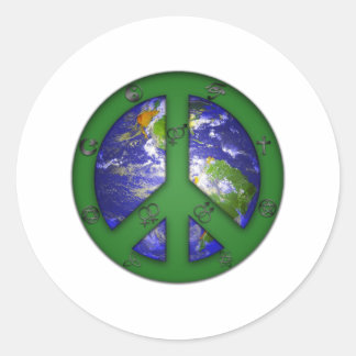 Pegatina Redonda Coexistir mundial