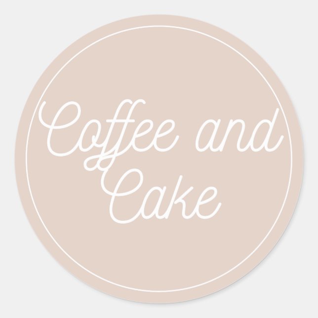 Pegatina Redonda Coffee and Cake Bakery Logo (Anverso)