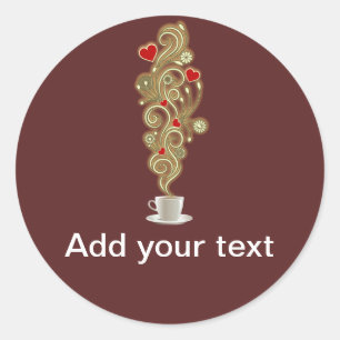 Pegatina Redonda Coffee Love