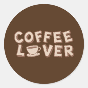 Pegatina Redonda Coffee Lover