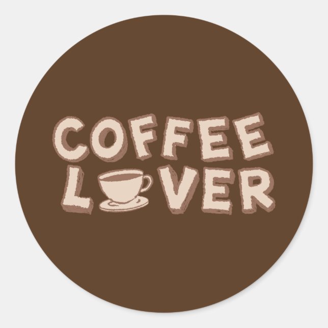 Pegatina Redonda Coffee Lover (Anverso)