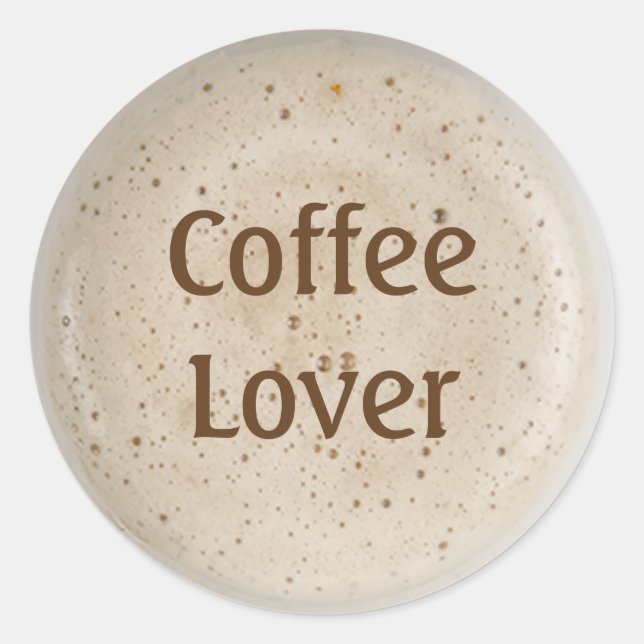Pegatina Redonda Coffee Lover (Anverso)