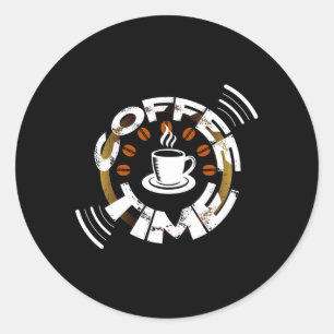 Pegatina Redonda Coffee Time