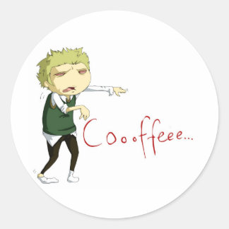 Pegatina Redonda Coffee Zombie