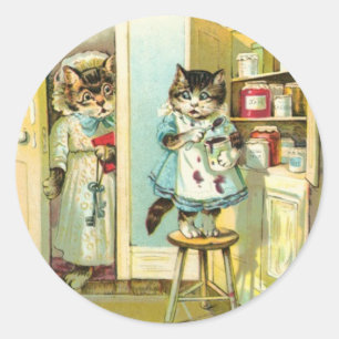 Pegatina Redonda Cogido en el acto