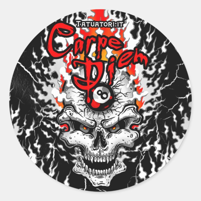 Pegatina Redonda Cogli l'Attimo (Anverso)