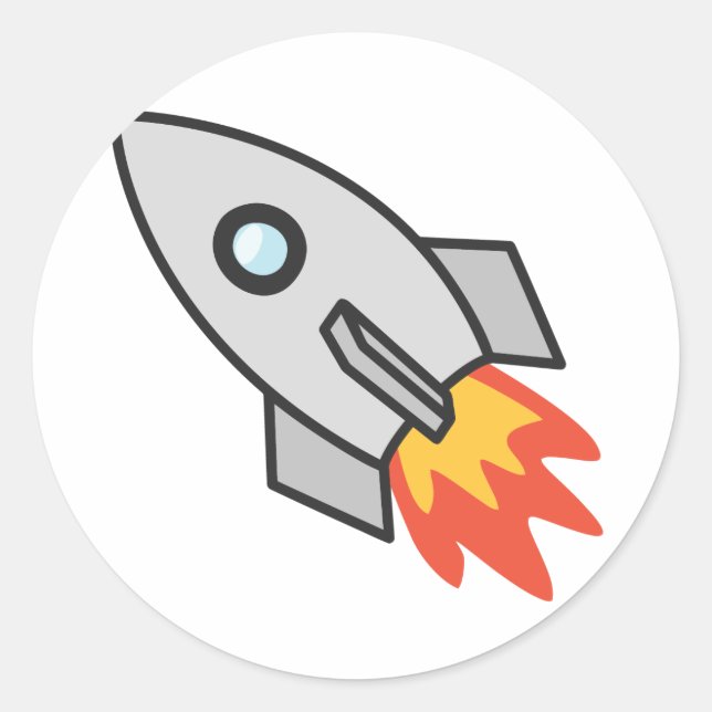 Pegatina Redonda Cohetes de inflamación (Anverso)