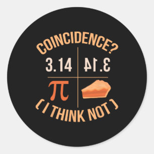 Pegatina Redonda Coincidencia Creo Que No 3.14 Byckwards Es Pie Fun