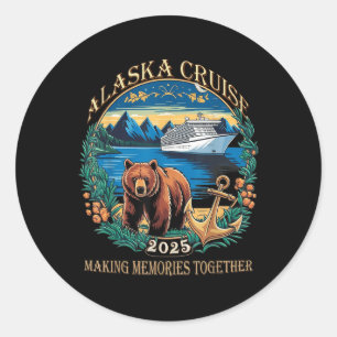 Pegatina Redonda Coincidencia de familiares amigos y grupo Alaskan