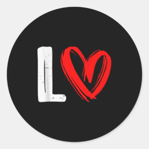 Pegatina Redonda Coincidencia de parejas de amor Lo-ve Día de San V