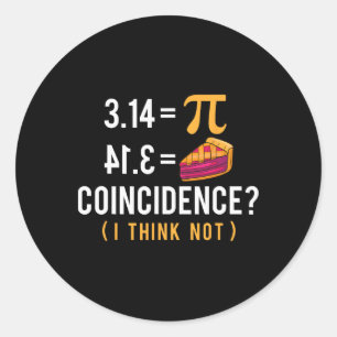 Pegatina Redonda Coincidencia Pi Pie - Ciencia Math Lover Pi Day
