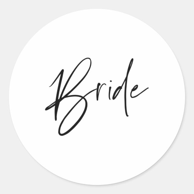 Pegatina Redonda Coincidencia Preparándose Para La Novia Boda Y G (Anverso)