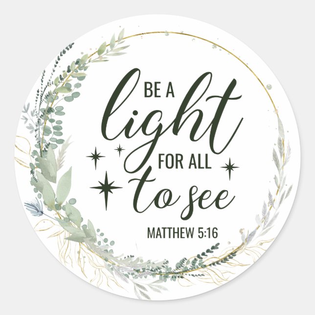 Pegatina Redonda Cojín decorativo cristiano/bíblico (Anverso)