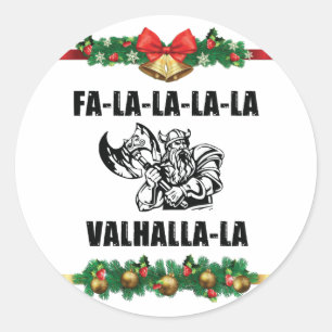 Pegatina Redonda Cojín decorativo Valhalla navidades