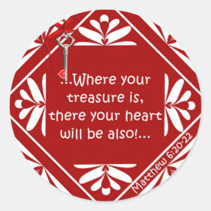 Pegatina Redonda Cojín del tesoro