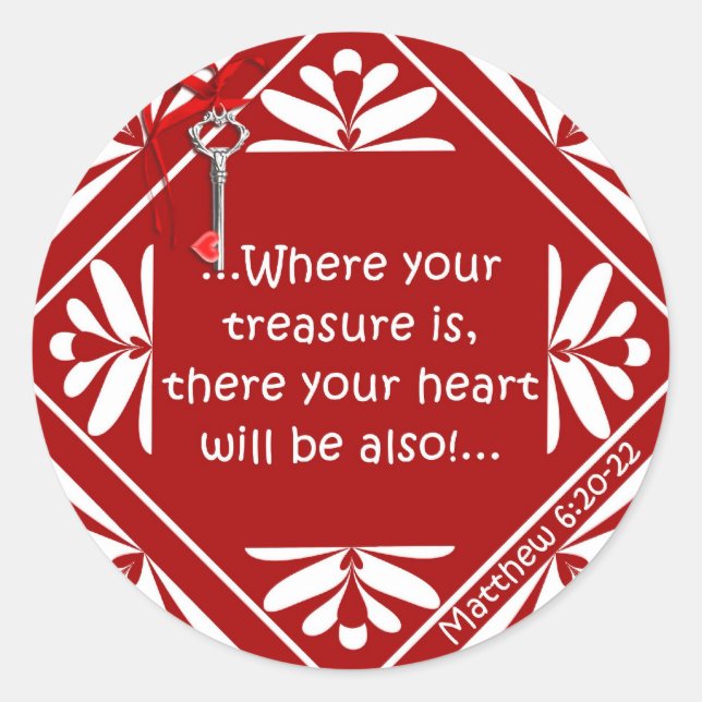 Pegatina Redonda Cojín del tesoro (Anverso)