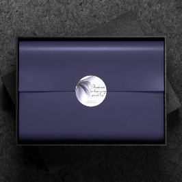 Pegatina Redonda Cola de Moda de Sirena | Lavender Purple Gracias