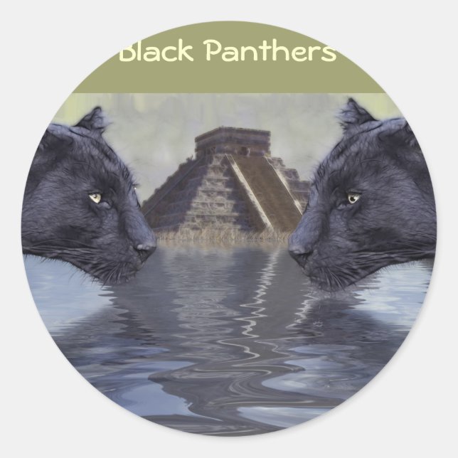 Pegatina Redonda Colección Black Panther México (Anverso)