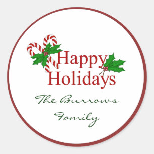 Pegatina Redonda Colección Candy Cane