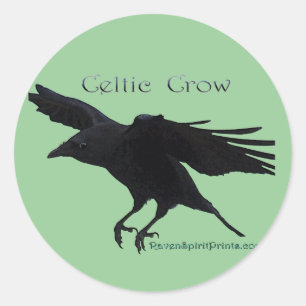 Pegatina Redonda Colección CROW CELTIC