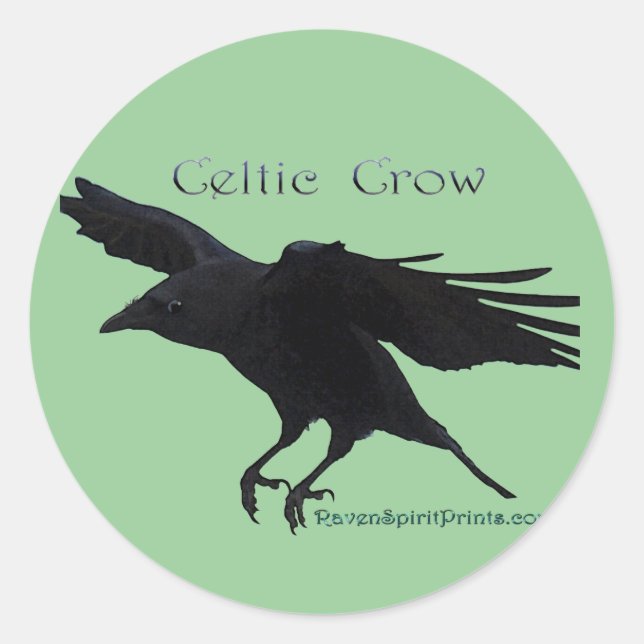 Pegatina Redonda Colección CROW CELTIC (Anverso)