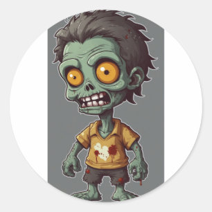 Pegatina Redonda Colección de amigos zombie