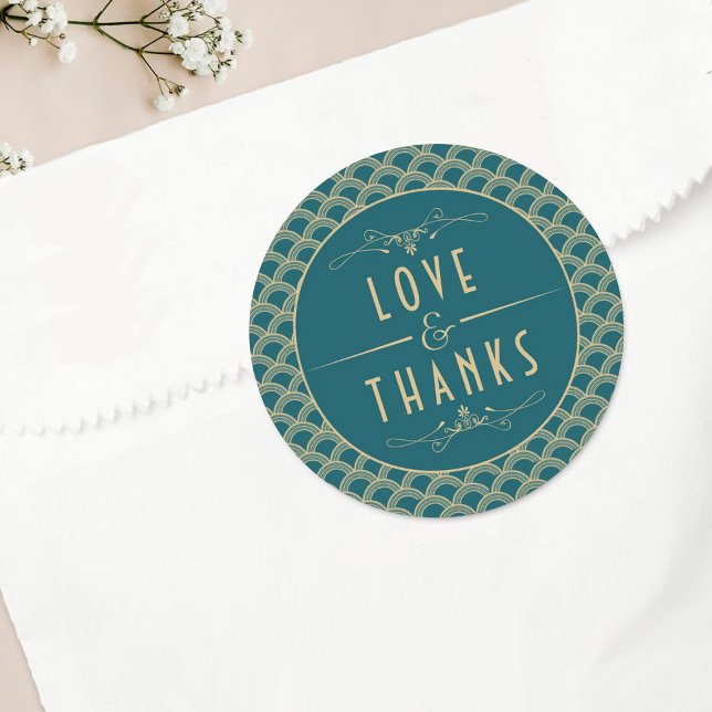 Pegatina Redonda Colección de Bodas Art Decó de los años 20 (Subido por el creador)