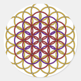 Pegatina Redonda Colección de cuadrícula de ángel