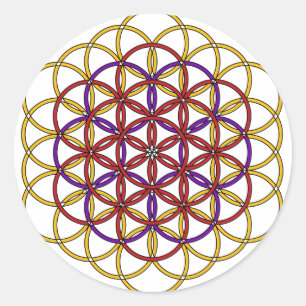 Pegatina Redonda Colección de cuadrícula de ángel