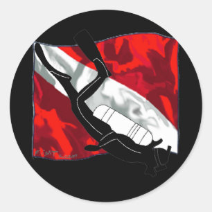 Pegatina Redonda Colección de DiverDown