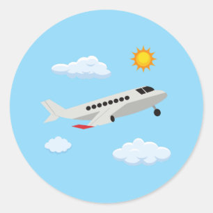 Pegatina Redonda ¡Colección de Fiestas de aviones!