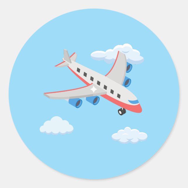 Pegatina Redonda ¡Colección de Fiestas de aviones! (Anverso)