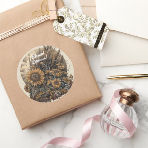 Pegatina Redonda Colección de Fiestas de Lughnasadh - Nordica de ép